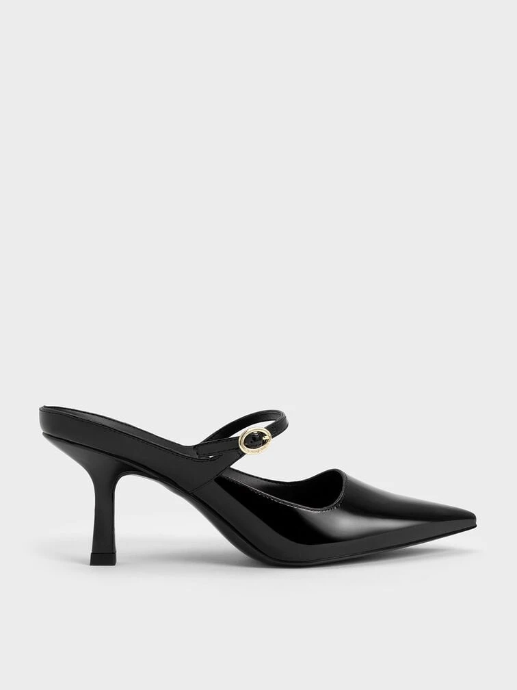 Patent Mary Jane Heeled Mules 1 Patent Mary Jane Heeled Mules