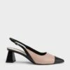 Toe Cap Slingback Pumps