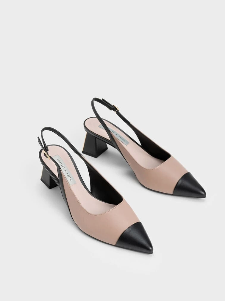 Toe Cap Slingback Pumps 3 Toe Cap Slingback Pumps - Image 3