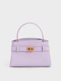 Aubrielle Metallic-Buckle Top Handle Bag