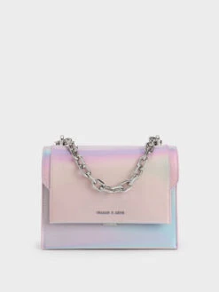 Ombre Front Flap Chain Handle Bag