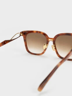 Open Wire Square Acetate Sunglasses -Charles & Keith 2022 L7 CK3 51280514 34 7