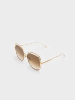 Cut-Out Double-Frame Butterfly Sunglasses -Charles & Keith 2022 L7 CK3 71280511 72 5