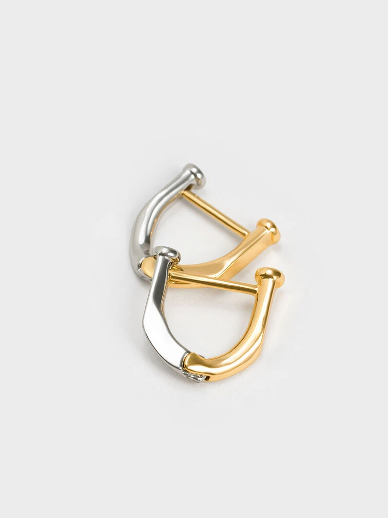 Gabine Two-Tone Huggie Earrings 3 Gabine Two-Tone Huggie Earrings - Image 3