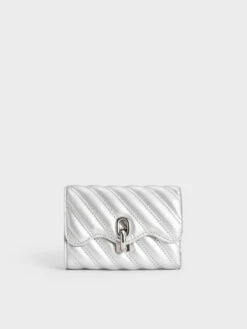 Freja Wavy Metallic Quilted Wallet