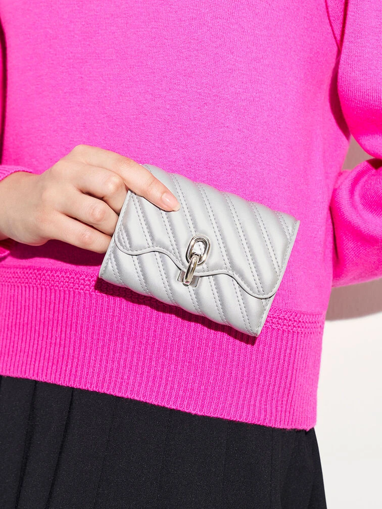 Freja Wavy Metallic Quilted Wallet 2 Freja Wavy Metallic Quilted Wallet - Image 2