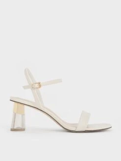Clear Trapeze Heel Sandals
