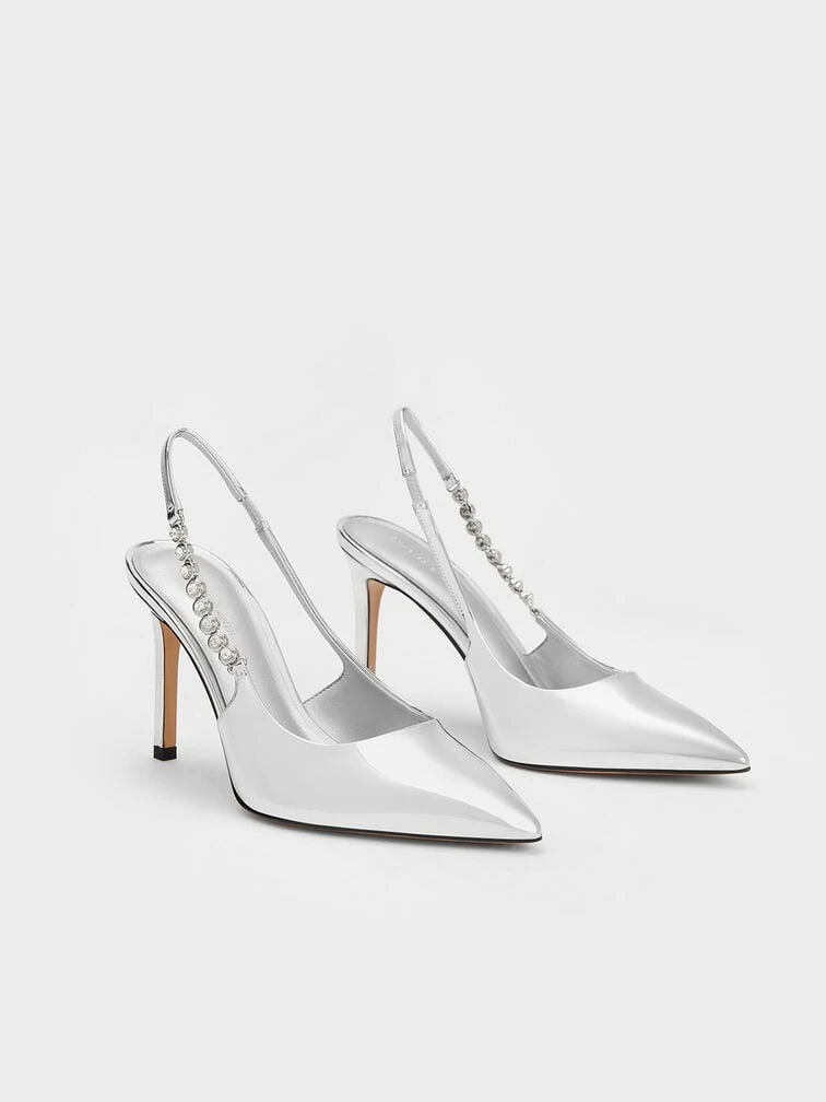 Gem-Strap Metallic Slingback Pumps 2 Gem-Strap Metallic Slingback Pumps - Image 2
