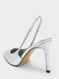 Gem-Strap Metallic Slingback Pumps 7 Gem-Strap Metallic Slingback Pumps -Charles & Keith 2023 L2 CK1 60280377 07 5