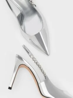 Gem-Strap Metallic Slingback Pumps 9 Gem-Strap Metallic Slingback Pumps -Charles & Keith 2023 L2 CK1 60280377 07 8