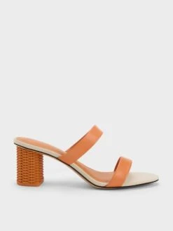 Rattan Block Heel Sandals