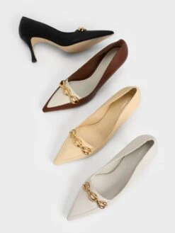 Avani Chunky Chain Stilleto Heel Pumps 8 Avani Chunky Chain Stilleto Heel Pumps -Charles & Keith 2023 L2 CK1 60361449 51 7