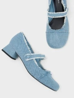 Denim Block Heel Mary Janes 9 Denim Block Heel Mary Janes -Charles & Keith 2023 L2 CK1 60580264 67 8