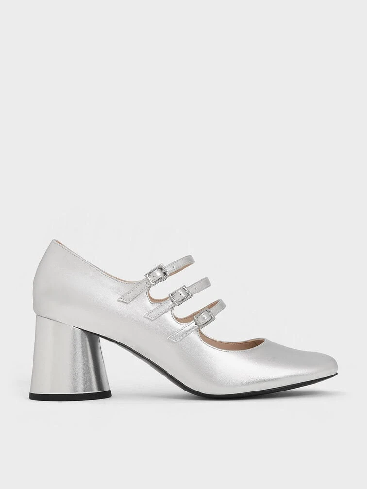 Claudie Metallic Buckled Mary Janes 1 Claudie Metallic Buckled Mary Janes