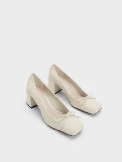 Bow Square-Toe Pumps -Charles & Keith 2023 L2 CK1 61720137 41 3