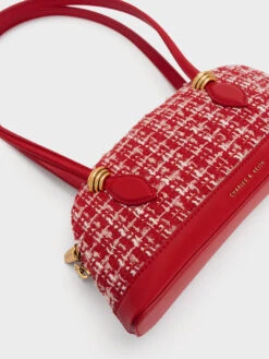 Trudy Tweed Elongated Handle Shoulder Bag -Charles & Keith 2023 L2 CK2 20271048 08 5