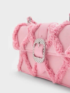 Eilith Frayed Denim Buckled Bag -Charles & Keith 2023 L2 CK2 20782149 13 7