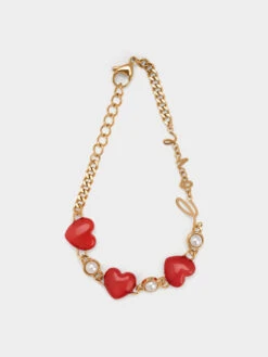 Heart Motif Embellished Bracelet
