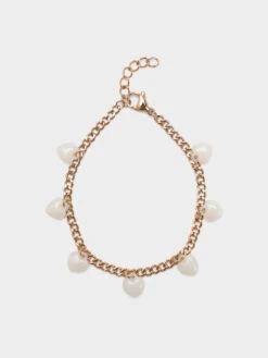 Heart Motif Chain-Link Bracelet