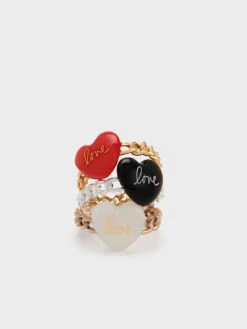 "Love" Heart Braided Ring -Charles & Keith 2023 L2 CK5 31470112 27 5