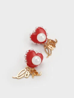 "Love" Heart Drop Earrings -Charles & Keith 2023 L2 CK5 41470110 08 3