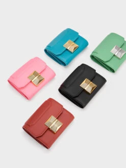 Kalinda Metallic Accent Wallet -Charles & Keith 2023 L2 CK6 10681097 12 7