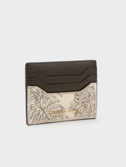 Floral Illustrated Canvas Card Holder -Charles & Keith 2023 L2 CK6 50681073 H9 3