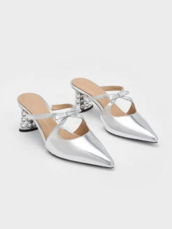 Bow Crossover Gem-Embellished Mules -Charles & Keith 2023 L2 SL1 60280430 07 3