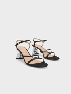Embellished Heel Recycled Polyester Sandals 8 Embellished Heel Recycled Polyester Sandals -Charles & Keith 2023 L2 SL1 60280431 01 3