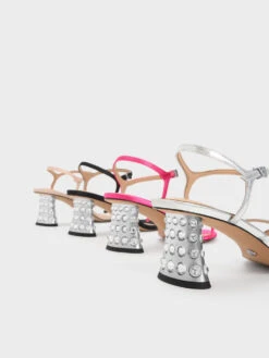 Embellished Heel Recycled Polyester Sandals 10 Embellished Heel Recycled Polyester Sandals -Charles & Keith 2023 L2 SL1 60280431 01 7