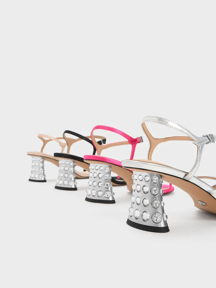 Embellished Heel Recycled Polyester Sandals 5 Embellished Heel Recycled Polyester Sandals - Image 5