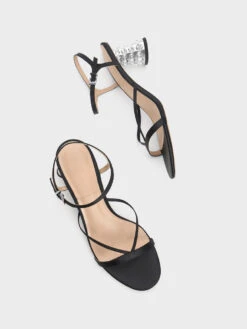 Embellished Heel Recycled Polyester Sandals 11 Embellished Heel Recycled Polyester Sandals -Charles & Keith 2023 L2 SL1 60280431 01 8