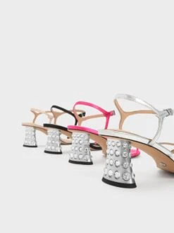 Embellished Heel Leather Sandals -Charles & Keith 2023 L2 SL1 60280431 35 7