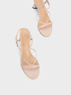Embellished Heel Leather Sandals -Charles & Keith 2023 L2 SL1 60280431 35 8