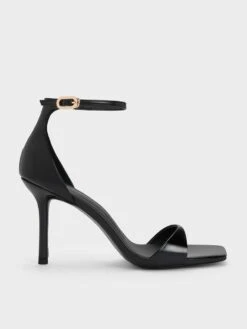 Patent Ankle Strap Heeled Sandals