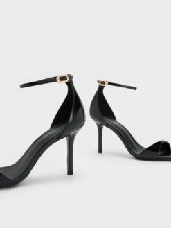 Patent Ankle Strap Heeled Sandals -Charles & Keith 2023 L3 CK1 60050910 1 J5 5