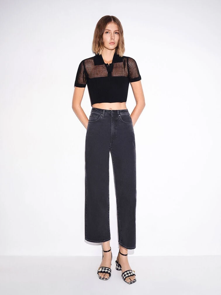 Pearl-Embellished Gingham Sandals 4 Pearl-Embellished Gingham Sandals - Image 4