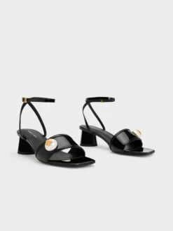 Pearl-Embellished Patent Sandals 10 Pearl-Embellished Patent Sandals -Charles & Keith 2023 L3 CK1 60050994 J5 3