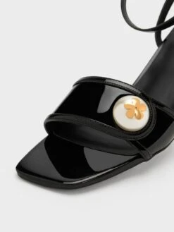 Pearl-Embellished Patent Sandals 14 Pearl-Embellished Patent Sandals -Charles & Keith 2023 L3 CK1 60050994 J5 7