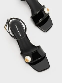 Pearl-Embellished Patent Sandals 15 Pearl-Embellished Patent Sandals -Charles & Keith 2023 L3 CK1 60050994 J5 8