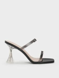 Embellished Bow See-Through Sandals