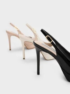 Patent Platform Slingback Sandals -Charles & Keith 2023 L3 CK1 60361469 41 7