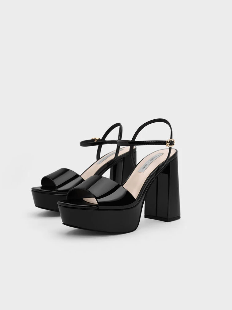 Halle Peep-Toe Patent Platform Sandals 2 Halle Peep-Toe Patent Platform Sandals - Image 2