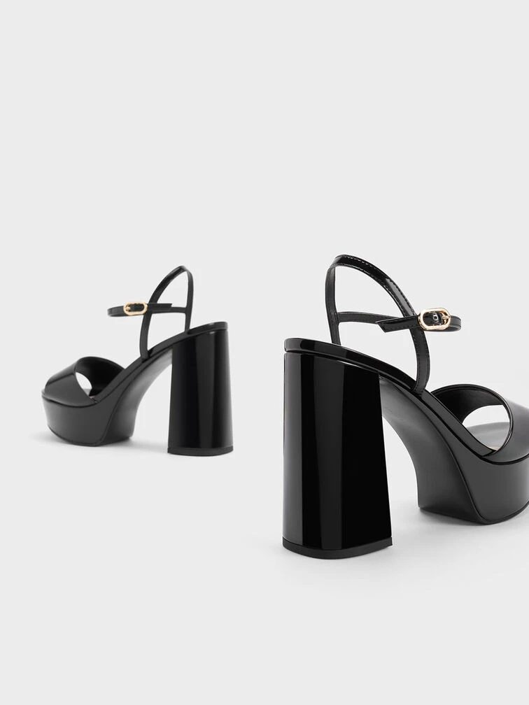 Halle Peep-Toe Patent Platform Sandals 3 Halle Peep-Toe Patent Platform Sandals - Image 3