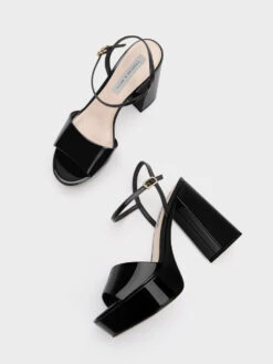 Halle Peep-Toe Patent Platform Sandals 9 Halle Peep-Toe Patent Platform Sandals -Charles & Keith 2023 L3 CK1 60920345 J5 8