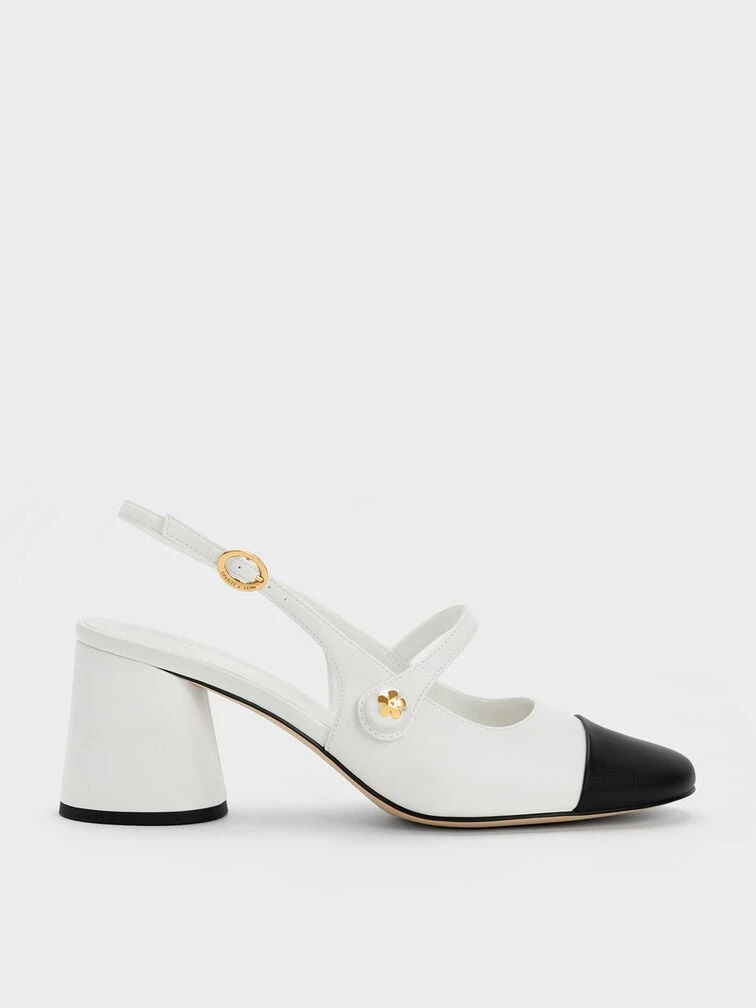 Pearl Embellished Slingback Pumps 1 Pearl Embellished Slingback Pumps