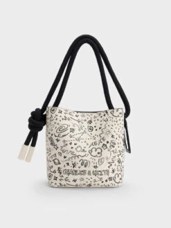 Gwiana Knotted Printed Bucket Bag