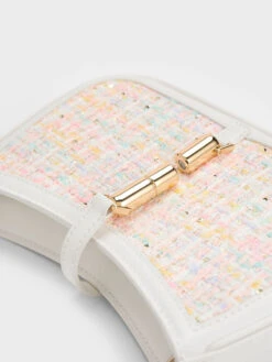 Cesia Metallic Accent Tweed Shoulder Bag -Charles & Keith 2023 L3 CK2 20151293 03 7