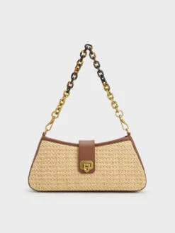 Arwen Raffia Chunky Chain Bag