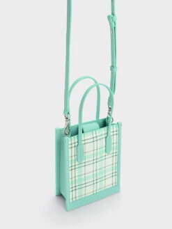 Checkered Geometric Tote Bag -Charles & Keith 2023 L3 CK2 30671515 24 3